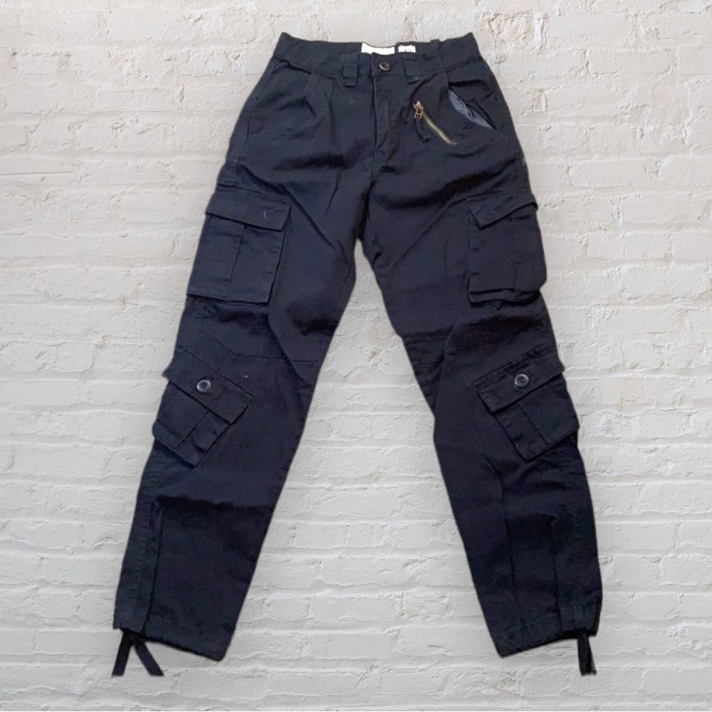 Must WAY cargo pants. Navy blue with Nine pockets. Worn once. Heavy duty